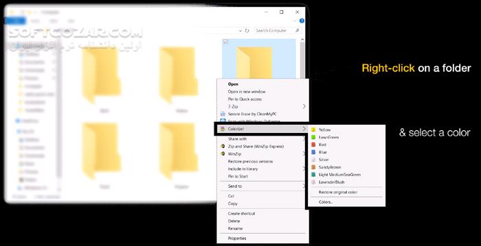 دانلود Folder Colorizer 2 v4.1.4 - دانلود تغییر رنگ فولدرها - سافت گذر