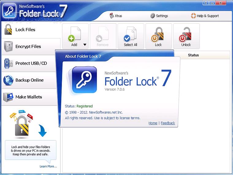 دانلود Folder Lock 7.8.8 - دانلود رمز گذاری روی فایل ها و فولدر ها فولدرلاک - سافت گذر