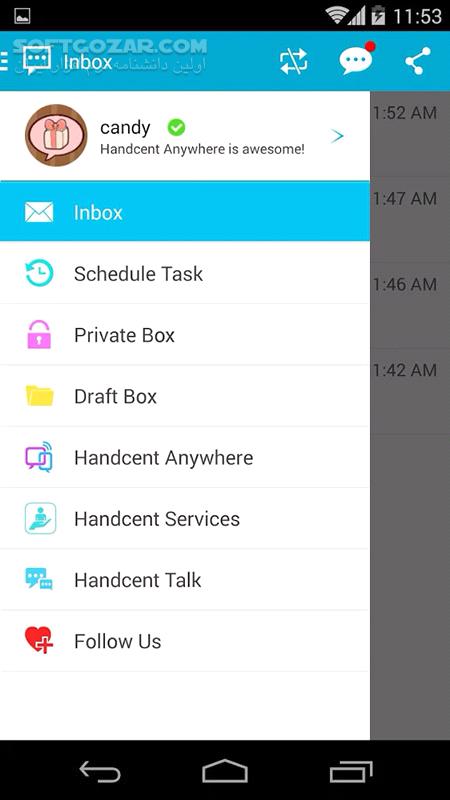 دانلود Handcent Next SMS 11.3.5 for Android +5.0 - دانلود نرم افزار مدیریت اس ام اس برای اندروید - سافت گذر