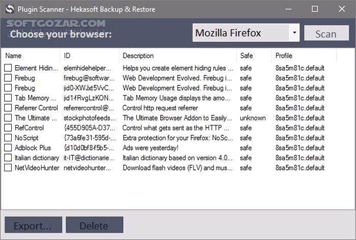 دانلود Hekasoft Backup & Restore 0.96 - دانلود تهیه بک آپ  و ریکاوری اطلاعات مرورگرها - سافت گذر