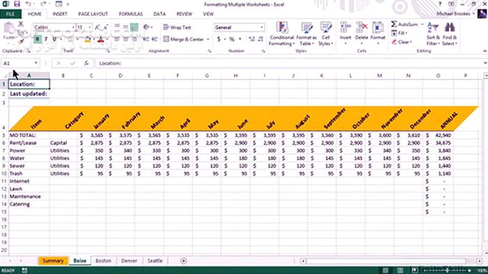 InfiniteSkills Microsoft Excel Managing Multiple Worksheets Training Video تصاویر نرم افزار  - سافت گذر
