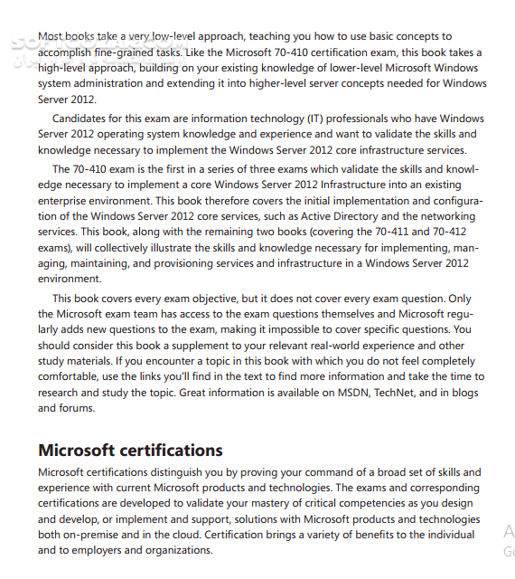 دانلود Installing and Configuring Windows Server 2012 Exam Ref 70-410 - دانلود کتاب پیکربندی ویندوز سرور 2012 - سافت گذر