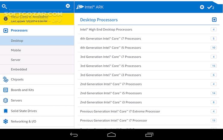 دانلود Intel ARK 2.1.2 for Android +2.3 - دانلود اطلاعات Cpu های اینتل برای اندروید - سافت گذر