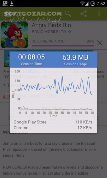 دانلود Internet Speed Meter 2.1.7 for Android +2.3 - دانلود مانیتور دیتا شبکه برای اندروید - سافت گذر