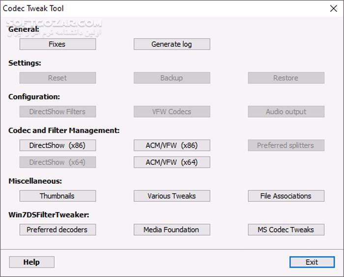 دانلود K-Lite Codec Tweak Tool 6.7.5 - دانلود مجموعه کدک پخش فیلم و صدا - سافت گذر