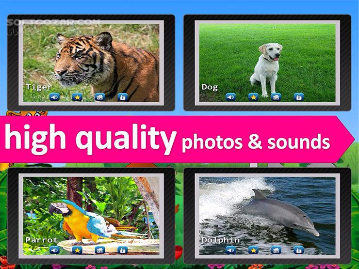 دانلود Kids Zoo,Animal Sounds & Photo 6.1 for Android +3.2 - دانلود آموزش حیوانات به زبان انگلیسی برای کودکان برای اندروید - سافت گذر