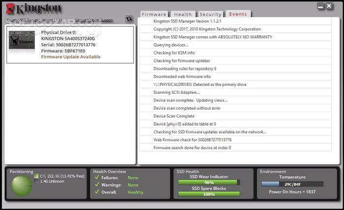 دانلود Kingston SSD Manager 1.5.3.6 - دانلود مدیریت درایوهای اس اس دی - سافت گذر