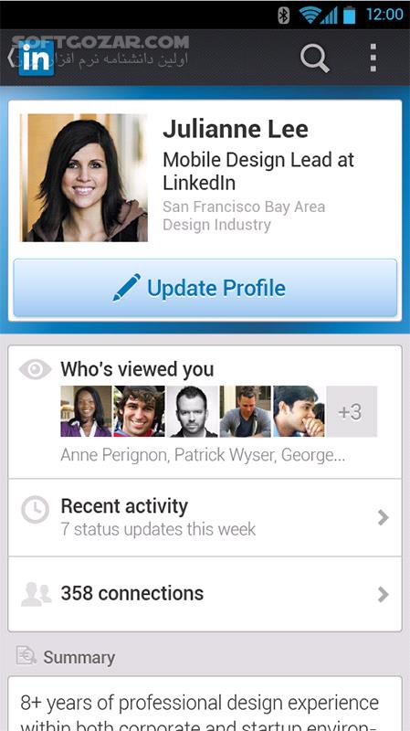 دانلود LinkedIn 4.1.1056.2 for Android +8.0 - دانلود لینکداین برای اندروید - سافت گذر