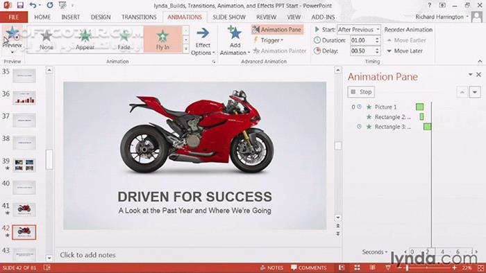 دانلود Lynda - PowerPoint - Builds Transitions Animations and Effects - دانلود فیلم آموزش نرم‌افزار پاورپوینت - ایجاد، انتقال، انیمیشن و افکت  - سافت گذر