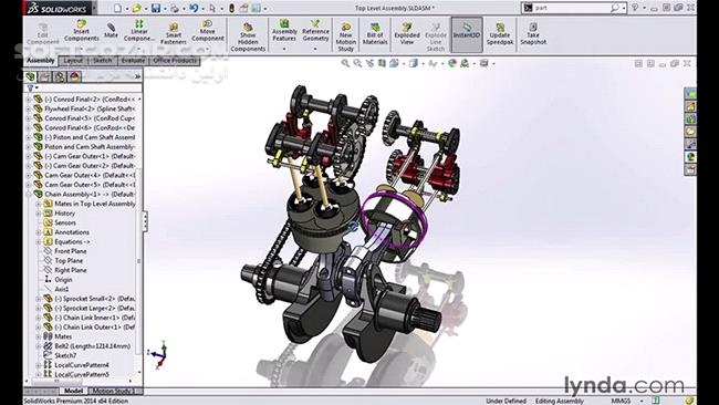 دانلود Lynda - Modeling a Motorcycle Engine with SolidWorks - دانلود فیلم آموزش طراحی و مدل‌سازی قطعات داخلی انجین موتورسیکلت، جهت آشنایی با ابزارهای حرفه‌ای نرم‌افزار سالید‌وُرکس - سافت گذر
