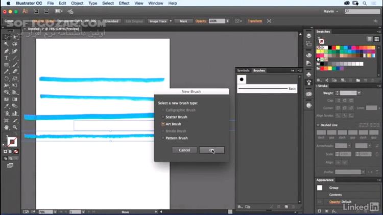 Lynda Designing a Poster with Custom Brushes in Illustrator تصاویر نرم افزار  - سافت گذر