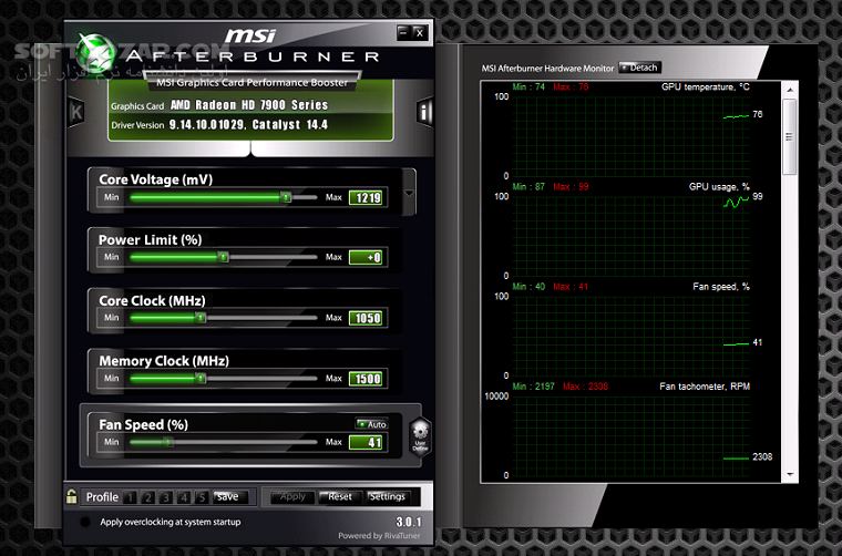 دانلود MSI Afterburner 4.6.5 - دانلود اورکلاک کارت گرافیک - سافت گذر