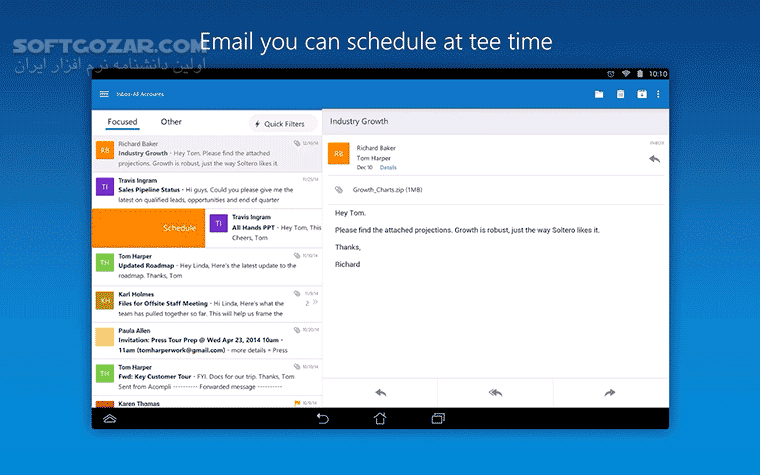 دانلود Microsoft Outlook 4.2512.0 for Android +9.0 - دانلود مایکروسافت اوت لوک اندروید برای اندروید - سافت گذر