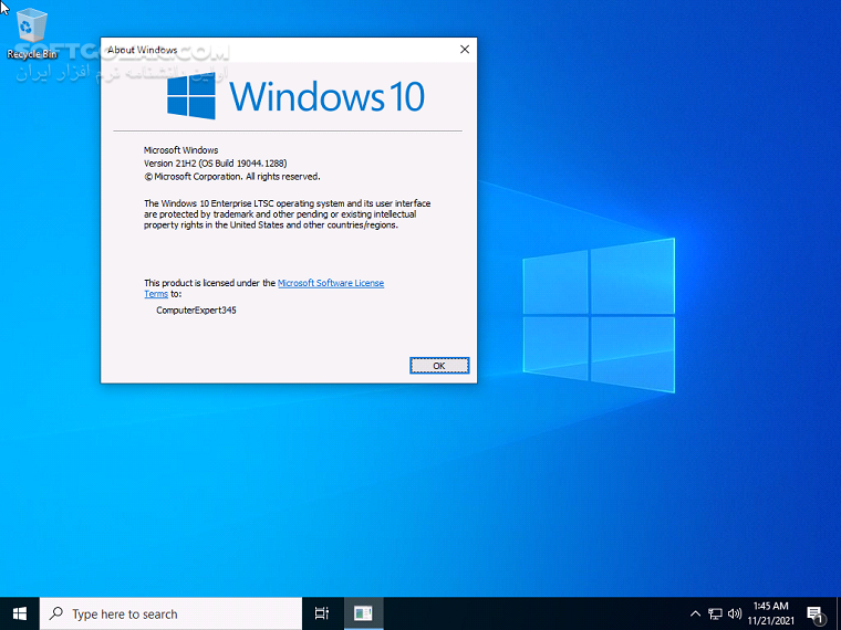 دانلود Windows 10 Enterprise LTSC 21H2 Build 19044.4291 April 2024 + LTSB 1607 / RTM MSDN VL - دانلود ویندوز 10 نسخه LTSC - سافت گذر