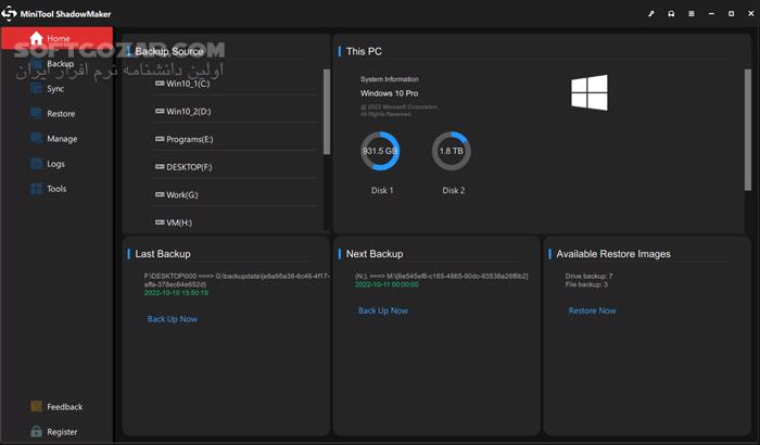 دانلود MiniTool ShadowMaker 4.6.0 Business Deluxe - دانلود بکاپ گیری و تهیه نسخه پشتیبان از سیستم - سافت گذر