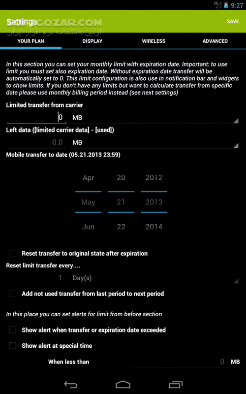 دانلود Mobile Counter Pro 5.0.3 for Android +2.1 - دانلود نمایش حجم داده های مصرفی WiFi و GPRS برای اندروید - سافت گذر