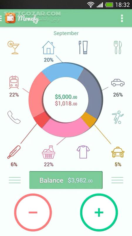 دانلود Monefy Pro 1.9.12 for Android +4.0 - دانلود مانیفی برای اندروید - سافت گذر