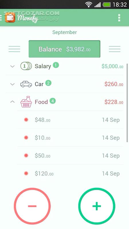دانلود Monefy Pro 1.9.12 for Android +4.0 - دانلود مانیفی برای اندروید - سافت گذر