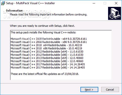 دانلود MultiPack Visual C++ Installer 3.6 - دانلود پکیج کامل ویژوال سی++ - سافت گذر