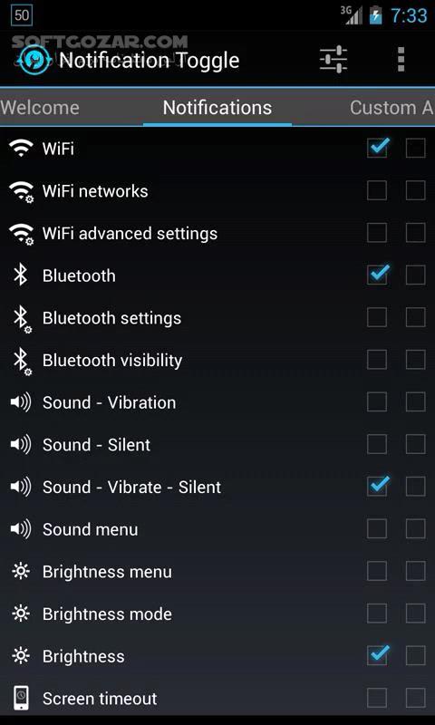 دانلود Notification Toggle Premium 3.8.9 for Android +3.0 - دانلود نوار اطلاع رسانی برای اندروید - سافت گذر