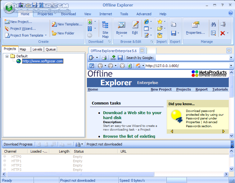 دانلود MetaProducts Offline Explorer Enterprise 8.6.0.4984 - دانلود آفلاین اکسپلورر - سافت گذر