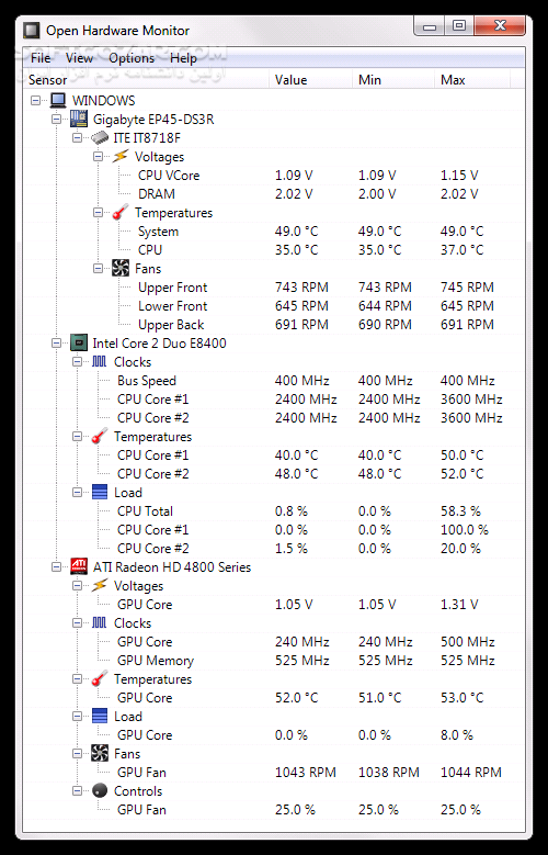 دانلود Open Hardware Monitor 0.9.6 - دانلود هاردور مانیتور - سافت گذر