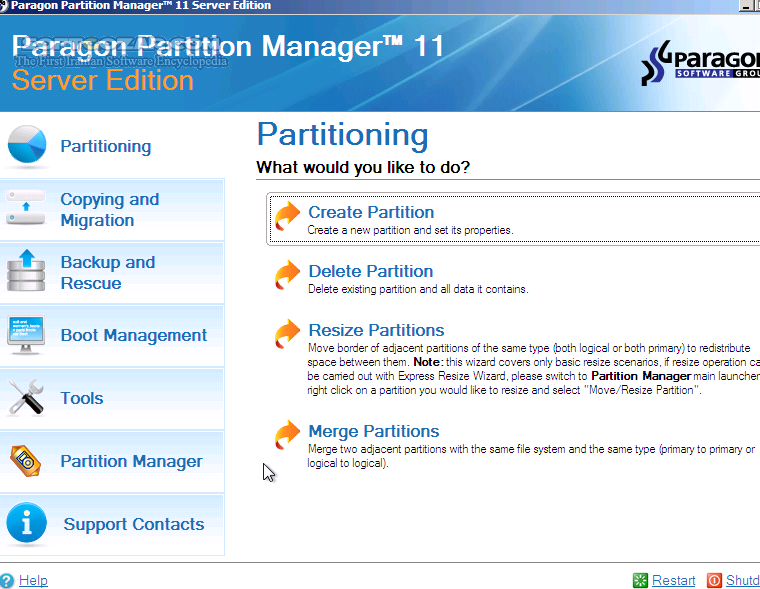 Paragon Hard Disk Manager 17 Advanced 17 20 17 WinPE Portable تصاویر نرم افزار  - سافت گذر