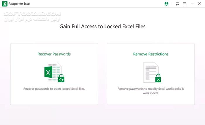 دانلود Passper for Excel 3.9.2.5 - دانلود باز کردن قفل فایل های اکسل - سافت گذر