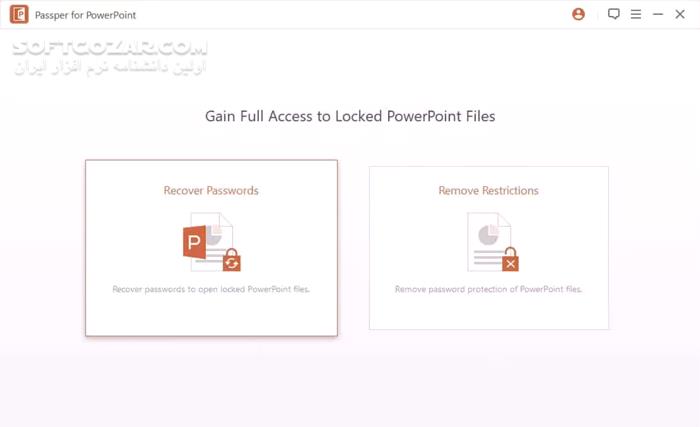 دانلود Passper for PowerPoint 3.9.3.1 - دانلود باز کردن قفل فایل های پاورپوینت - سافت گذر