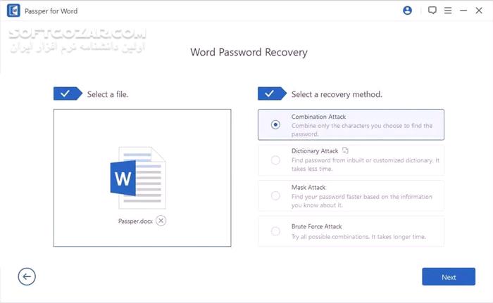 دانلود Passper for Word 3.9.3.1 - دانلود باز کردن قفل فایل های ورد - سافت گذر