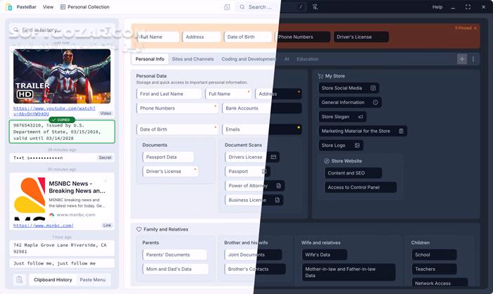 دانلود PasteBar 0.7.0 - دانلود مدیریت کلیپ بورد ویندوز - سافت گذر