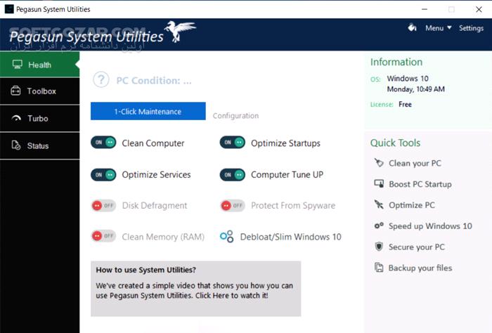 دانلود Pegasun System Utilities 8.2 Multilingual - دانلود بهینه ساز ویندوز - سافت گذر