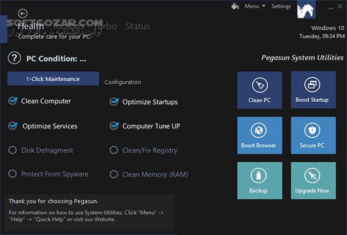 دانلود Pegasun System Utilities 8.2 Multilingual - دانلود بهینه ساز ویندوز - سافت گذر
