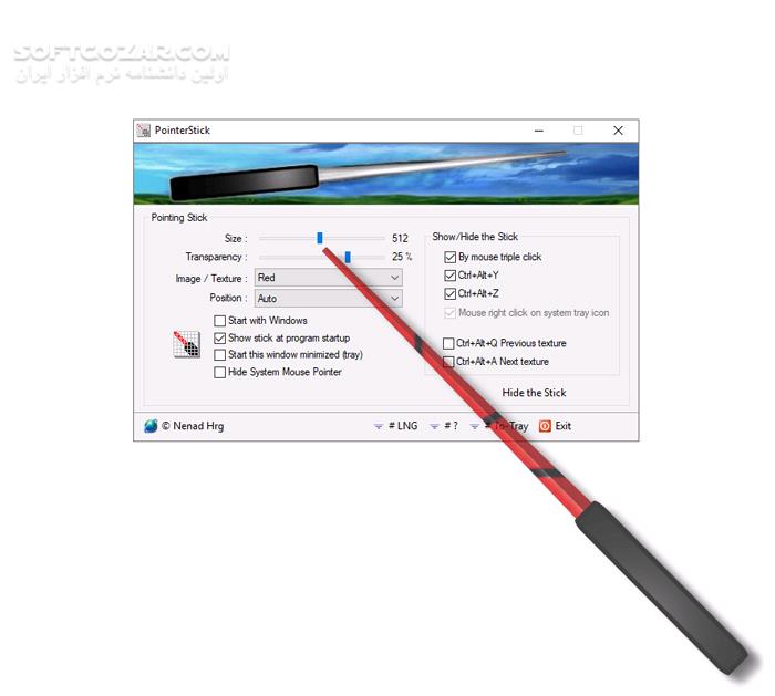 دانلود PointerStick 6.88 - دانلود چوب اشاره‌گر مجازی در دسکتاپ ویندوز - سافت گذر
