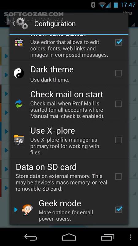 دانلود ProfiMail Go 4.30.01 for Android +2.3 - دانلود برنامه مدیریت ایمیل پروفیل میل برای اندروید - سافت گذر