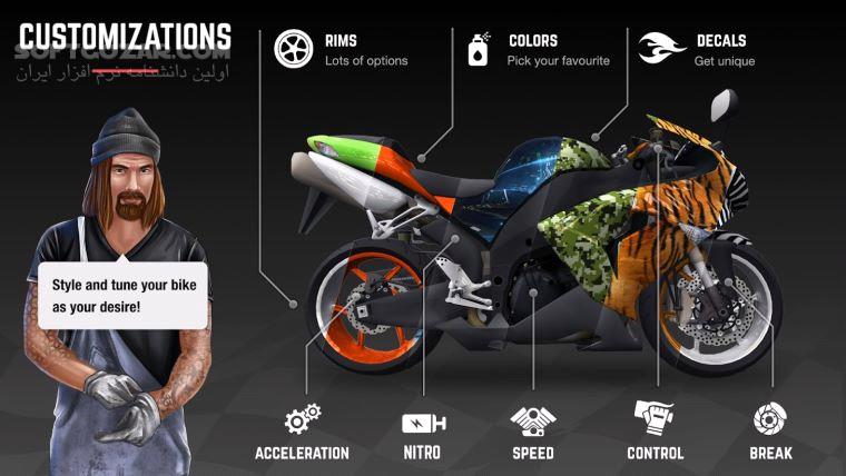 دانلود Racing Fever Moto 1.81.0 For Android +4.0.3 - دانلود موتور سواری اندروید برای اندروید - سافت گذر