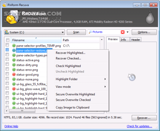 دانلود Recuva Technician 1.54.120 Final - دانلود نرم افزار بازیابی اطلاعات حذف شده - سافت گذر