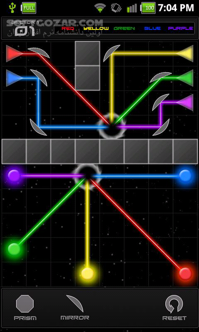 دانلود Refraction Lite 1.8.4 for Android - دانلود بازی فکری با استفاده از لیزر و منشور برای اندروید - سافت گذر