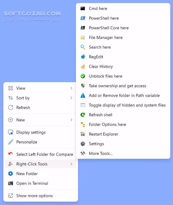 دانلود RightClickTools 2.0.3 (افزودن گزینه‌های دلخواه به منوی کلیک‌راست ویندوز) با لینک مستقیم و کرک معتبر