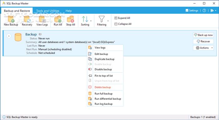 دانلود SQL Backup Master 7.8.888 - دانلود پشتیبان‌گیری از پایگاه‌های داده - سافت گذر