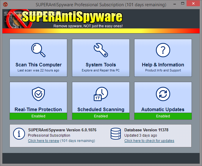 SUPERAntiSpyware Professional X 10 0 1246 Offline Update تصاویر نرم افزار  - سافت گذر