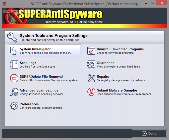 دانلود SUPERAntiSpyware Professional X 10.0.1266 + Offline Update - دانلود ضد جاسوس سوپر آنتی اسپایور - سافت گذر