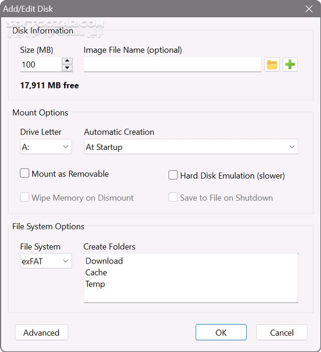 دانلود SoftPerfect RAM Disk 4.4.3 - دانلود ایجاد دیسک مجازی برای افزایش سرعت کامپیوتر - سافت گذر
