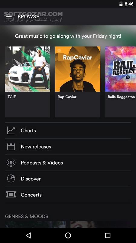 دانلود Spotify Music 9.0.24.601 For Android +5.0 - دانلود اسپاتیفای برای اندروید - سافت گذر