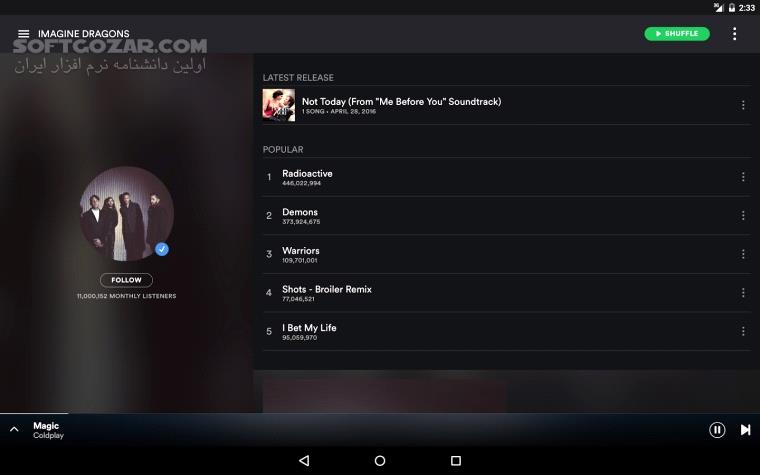 دانلود Spotify Music 9.0.24.601 For Android +5.0 - دانلود اسپاتیفای برای اندروید - سافت گذر