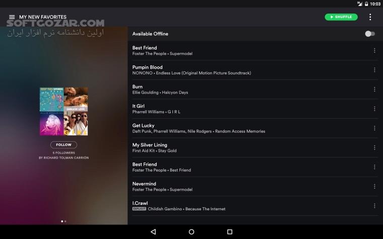 دانلود Spotify Music 9.0.24.601 For Android +5.0 - دانلود اسپاتیفای برای اندروید - سافت گذر