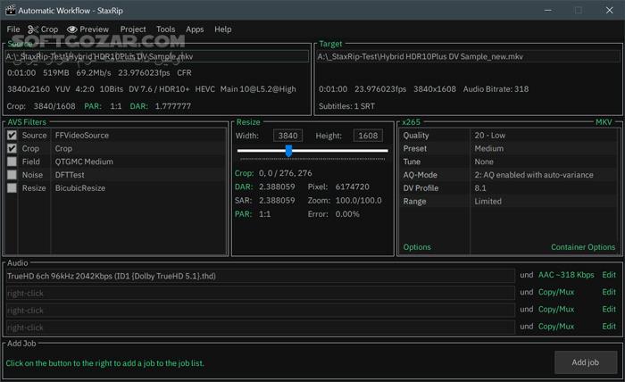 دانلود StaxRip 2.50.1 - دانلود تبدیل و فشرده‌سازی ویدئو - سافت گذر
