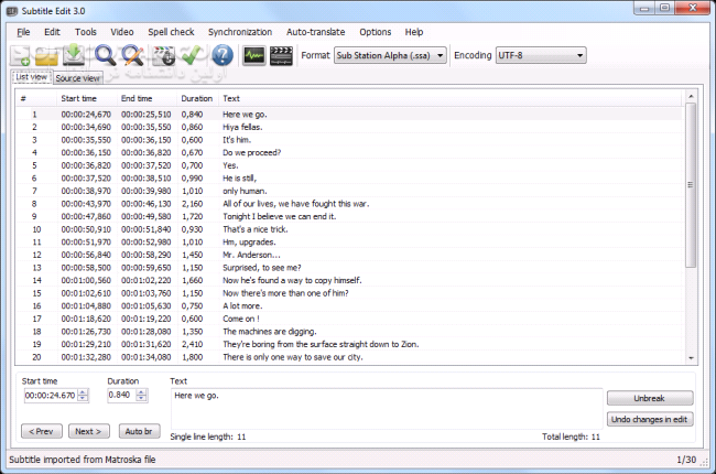 دانلود Subtitle Edit 4.0.12 + Portable - دانلود ویرایش زیرنویس افزدون زیرنویس - سافت گذر