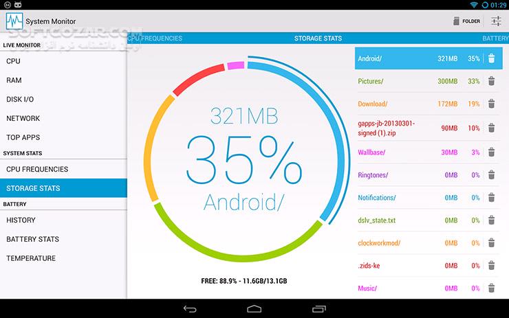 دانلود System Monitor 8.2.2 for Android +4.0 - دانلود مانتیور سیستم عامل برای اندروید - سافت گذر