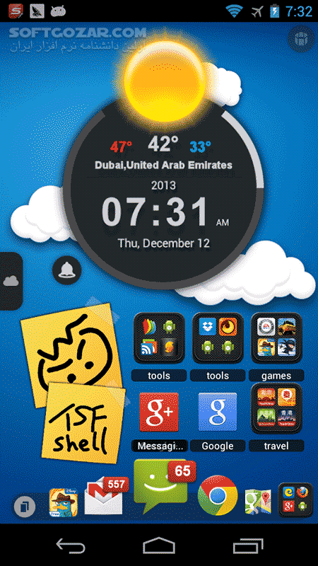 دانلود TSF Shell 3D Launcher Prime 3.9.4 for Android +2.2 - دانلود لانچری بسیار زیبا به همراه تمامی پلاگین ها برای اندروید - سافت گذر